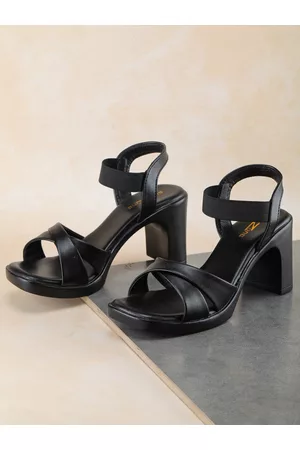 SHEZONE Black Platform Heels