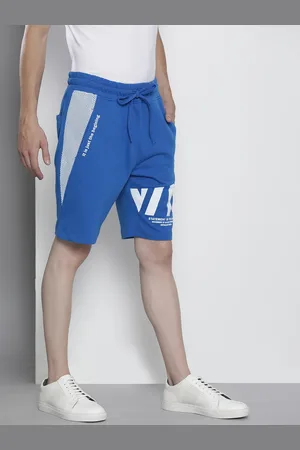 The Indian Garage Co Men Blue Typography Printed Shorts