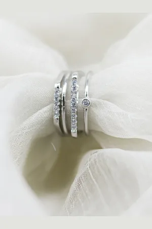 Joker & Witch Women Silver-Toned Rhinestones-Studded Finger Ring