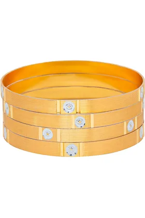 Shivansh Set of 2 Gold-Plated Gold-Toned Designer Bangle