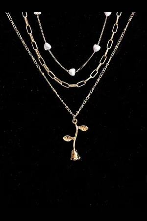 Jewels Galaxy Gold-Toned & White Gold-Plated Layered Necklace