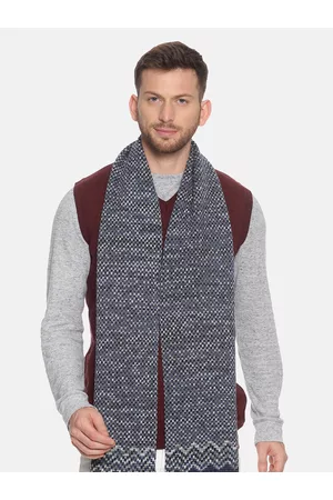 513 Clothing Men Blue & Grey Patterned Muffler