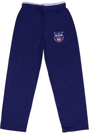 Sweet Angel Boys Navy-Blue Solid Pure Cotton Relaxed-Fit Track Pant