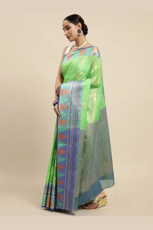 Mimosa Women Green Sarees