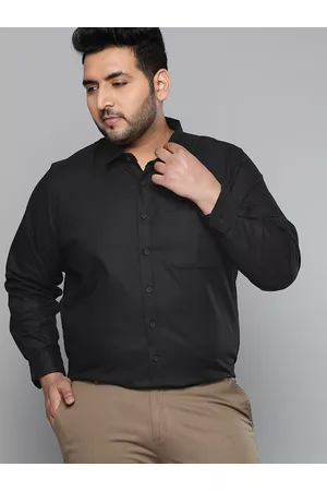 DENNISON Men Black Smart Slim Fit Pure Cotton Solid Formal Shirt