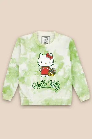 Kidsville Girls Pull Over Hello Kitty Printed Dyed Sweatshirt