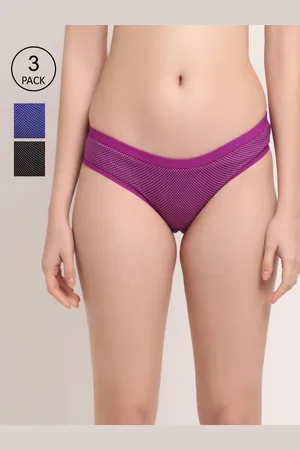 Buy Friskers Turquoise Self Design Bra & Panty Set for Women's