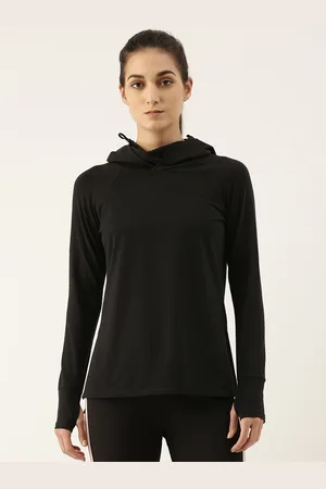 ENAMORA Women Black Antimicrobial Outdoor T-shirt with Mask