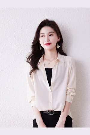 JC Collection Women Beige Solid Polyester Casual Shirt