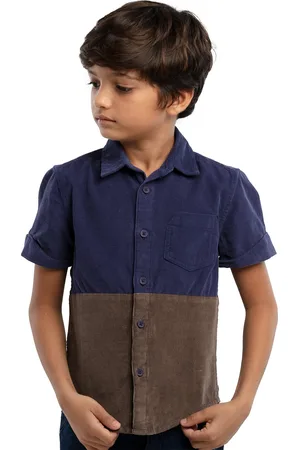 UNDER FOURTEEN ONLY Boys Navy Blue Casual Shirt