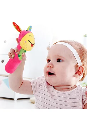 Baby Moo Infants Pink & Yellow Smiling Star Rattle Toy