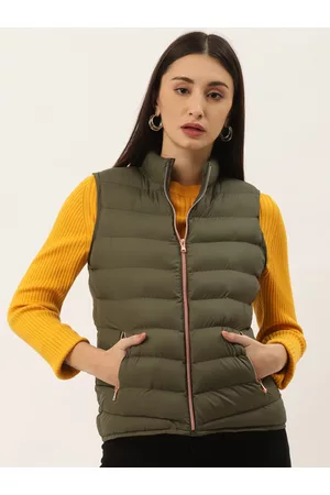 Buy DUKE Wine Solid Round Neck Nylon Womens Jacket | Shoppers Stop