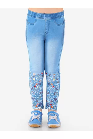 naughty ninos Girls Blue Light Fade Stretchable Jeans