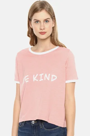 Campus Pink Printed Pure Cotton Regular Top