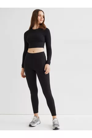 H&M Women Black Solid High-Waisted Leggings