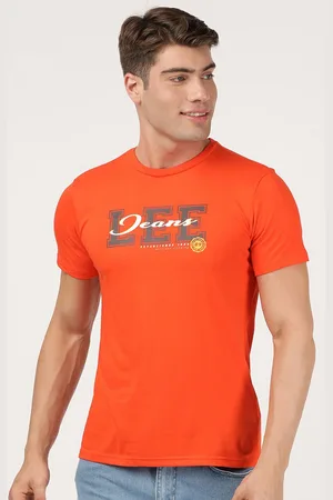 Lee Men Red Typography Printed Slim Fit T-shirt