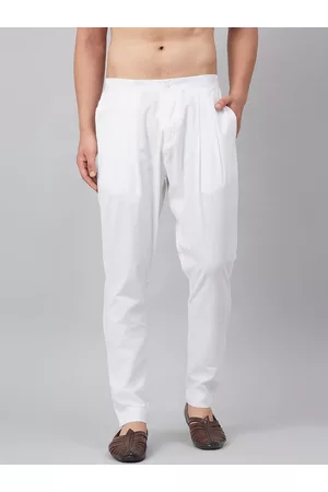 See Designs Men White Solid Cotton Pyjamas