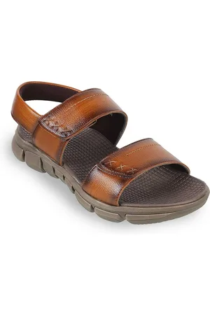 Metro Men Tan & Grey Comfort Sandals