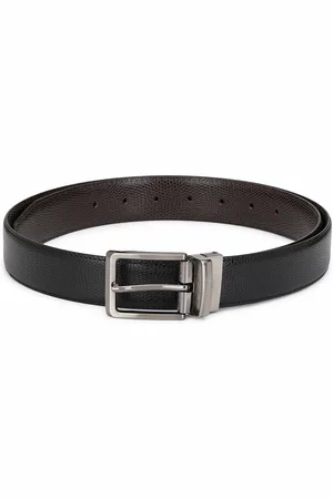 thickskin Men Black & Brown Textured Reversible Formal Belt
