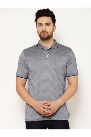 EPPE Men Grey Printed Polo Collar T-shirt