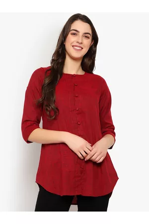 indietoga Women Maroon Solid Tunic
