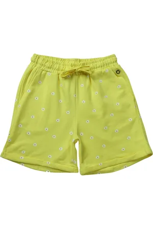 Gini and Jony Girls Yellow Printed Shorts