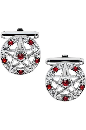 Bodha Silver-Plated & Red Quirky Cufflink