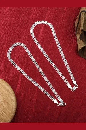 ARTE Set Of 2 Rhodium-Plated Silver Anklets