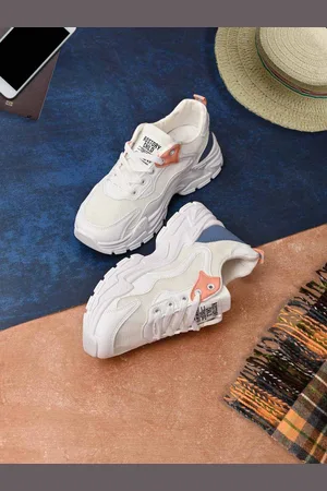 Jove Women White Woven Design Sneakers