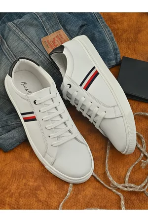Mast & Harbour Men White Striped Sneakers