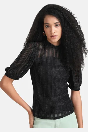 Kazo Woman Striped Puff Sleeve Top