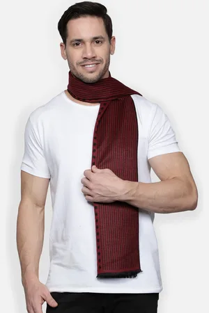 Alvaro Castagnino Men Maroon & Black Printed Muffler