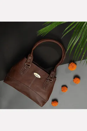 FOSTELO Brown PU Structured Shoulder Bag