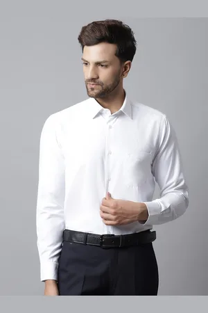 CANTABIL Men White Formal Cotton Shirt