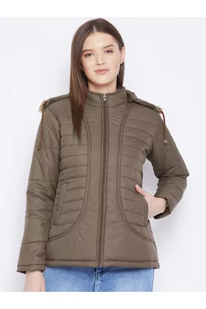 VERO AMORE Women Olive Green Insulator Parka Jacket