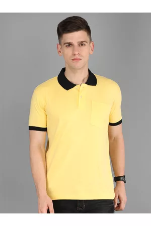 Fleximaa Men Yellow Polo Collar T-shirt