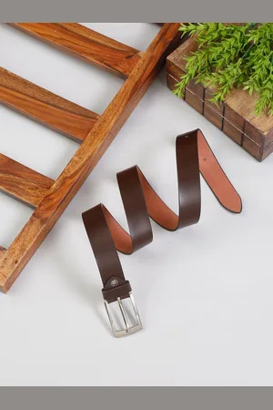 MUTAQINOTI Men Brown Leather Formal Belt