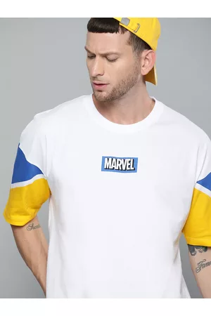 Kook N Keech Men White Blue Cotton Brand Logo Print Detail Round Neck Pure Cotton Oversized T-shirt