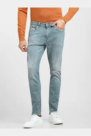 SELECTED Men Blue Slim Fit Mildly Distressed Heavy Fade Stretchable Jeans