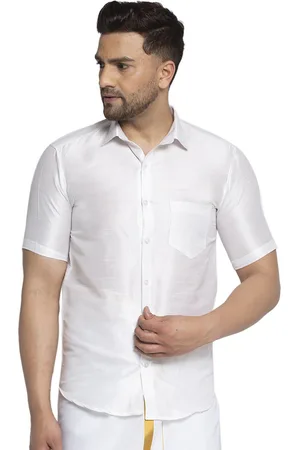 Kaifoo Men White Party Shirt