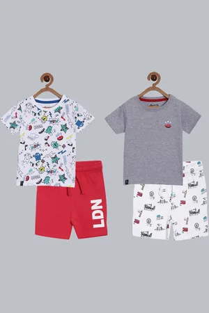 3 PIN Boys Pack Of 2 Printed Pure Cotton Clothing Set