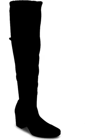 Truffle Collection Black Suede Block Heeled Boots