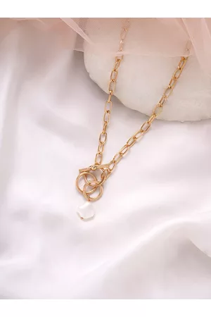 BeWitched Women Gold-Toned Boss Babe Linked Chain Necklace