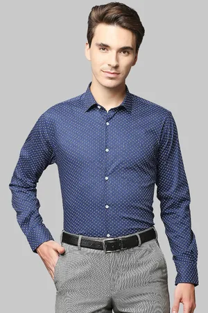 Park Avenue Men Blue Slim Fit Printed Formal Shirt