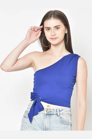 Cation Women Blue Solid Fitted Top
