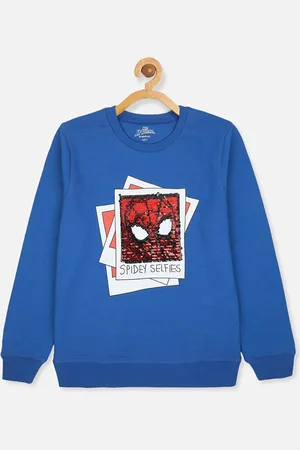 Kidsville Boys Blue Spiderman Printed Sweatshirt
