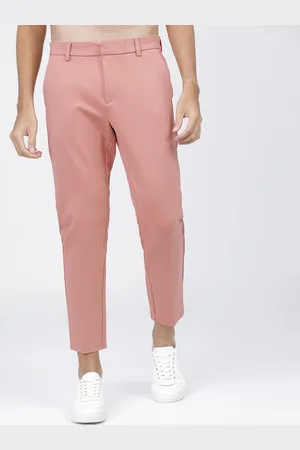 Highlander Men Pink Slim Fit Chinos Trousers