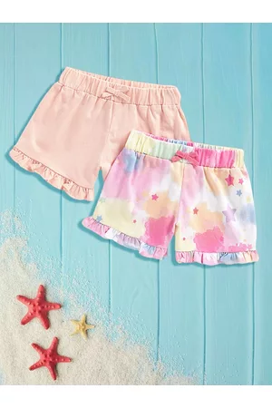 Mothercare Girls Multicoloured Pack of 2 Printed Slim Fit Shorts