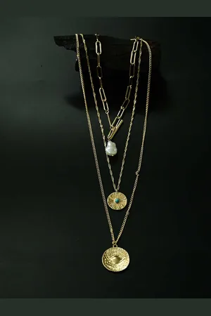 justpeachy Set Of 2 Gold-Plated Necklaces