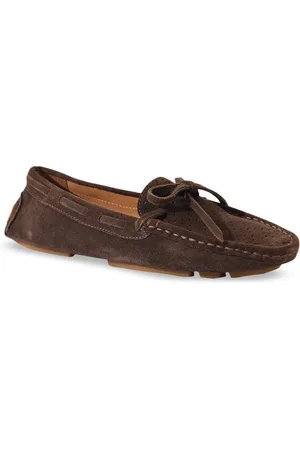 Eske Women Brown Textured Leather Loafers
